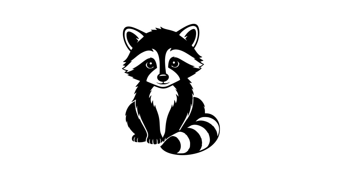 Baby Raccoon Sitting SVG - Free Cut File & PNG Download | InfySVG
