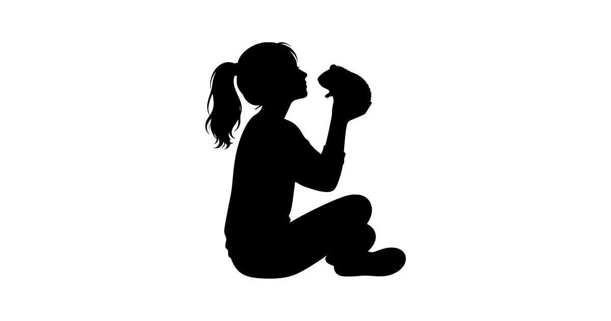 Girl Holding Guinea Pig SVG - Free Cut File & PNG Download | InfySVG
