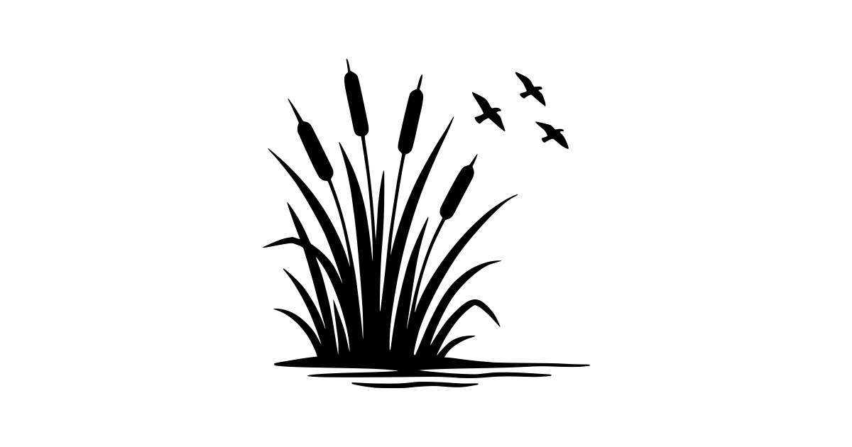 Cattails with Birds SVG - Free Cut File & PNG Download | InfySVG