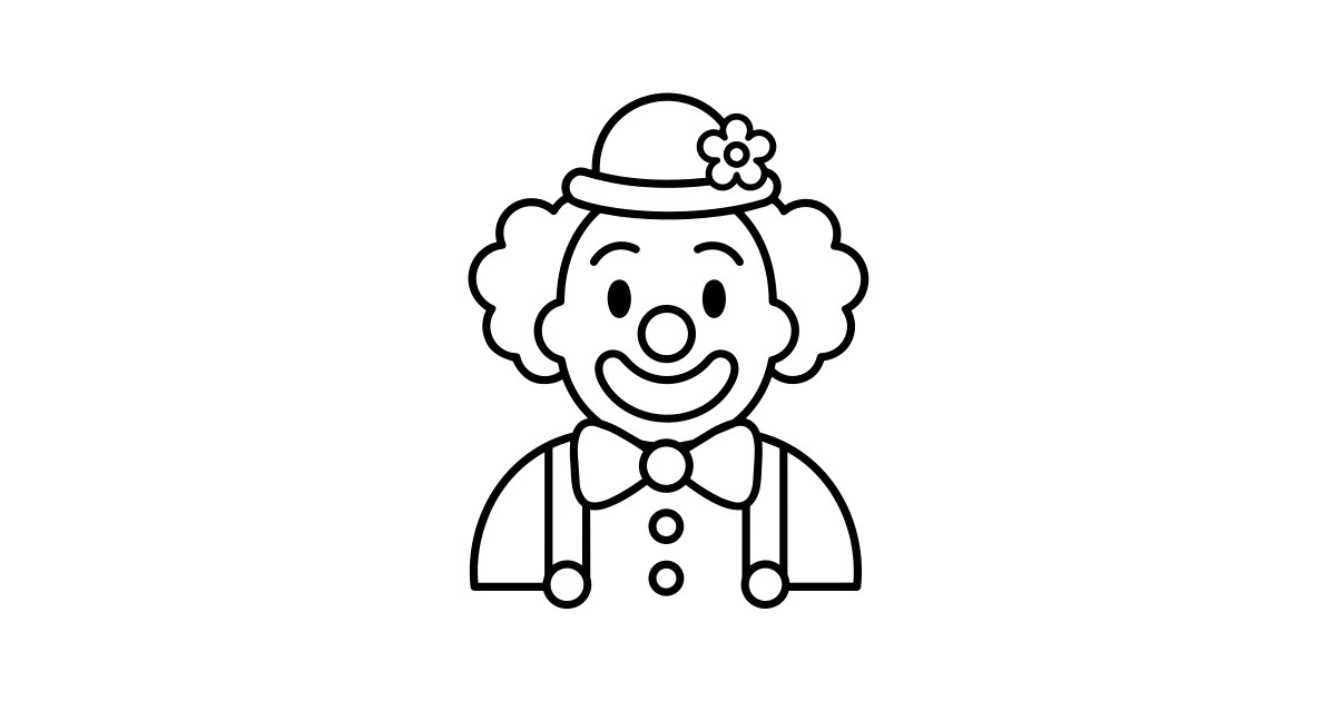Clown with Bow Tie SVG - Free Cut File & PNG Download | InfySVG