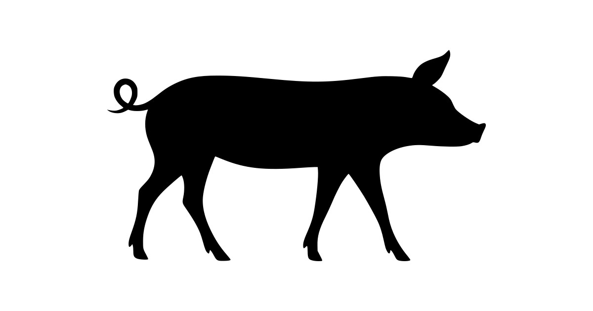 Walking Pig Silhouette SVG - Free Cut File & PNG Download | InfySVG