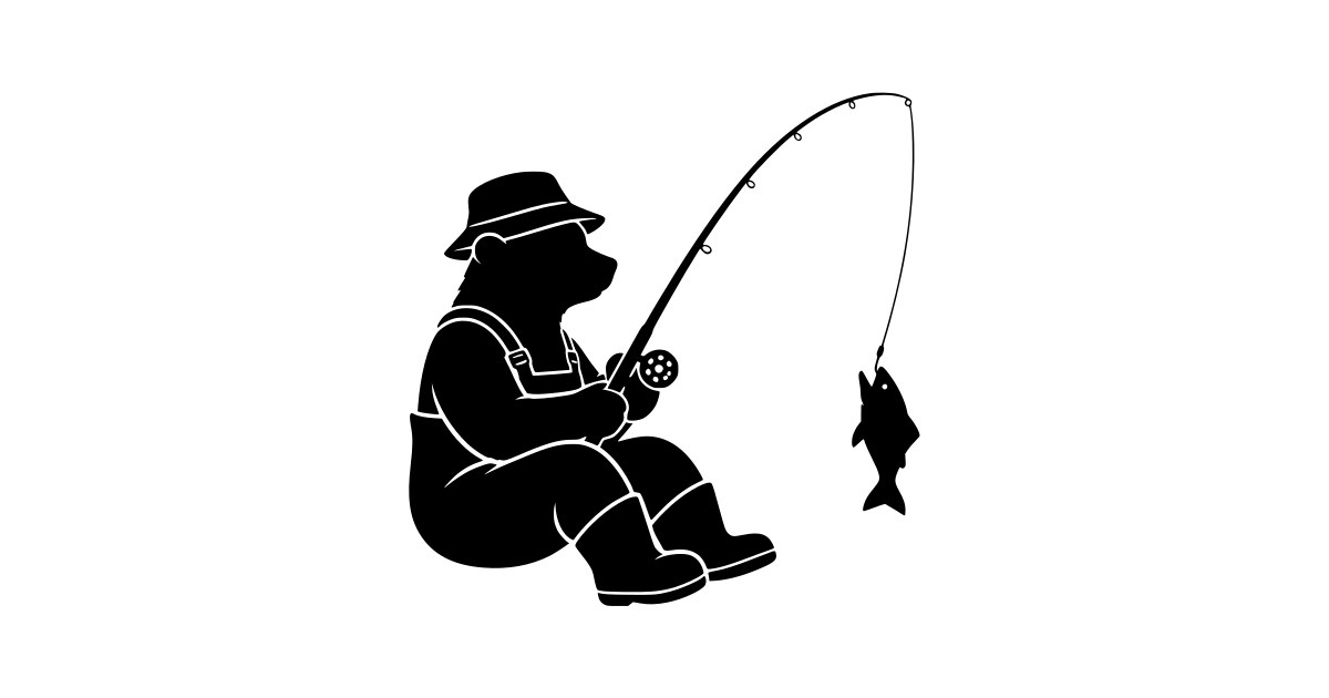 Bear Fishing SVG - Free Cut File & PNG Download | InfySVG