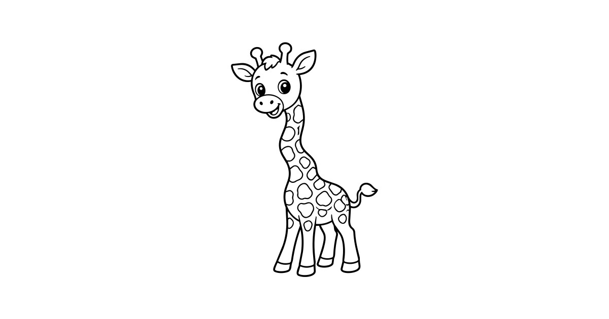 Giraffe Calf Long Wobbly SVG - Free Cut File & PNG Download | InfySVG
