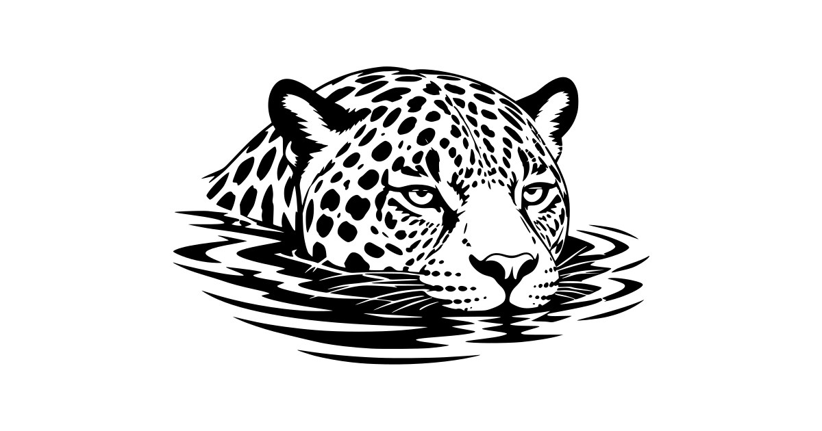 Jaguar Swimming Head Powerful SVG - Free Cut File & PNG Download | InfySVG
