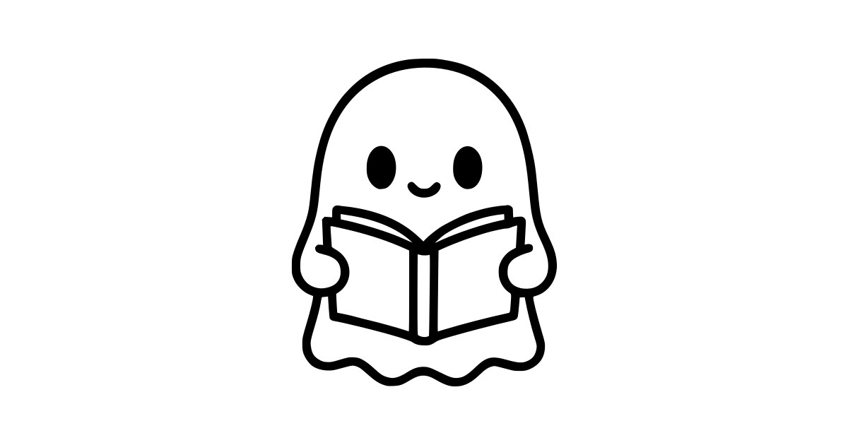 Reading Ghost SVG - Free Cut File & PNG Download | InfySVG