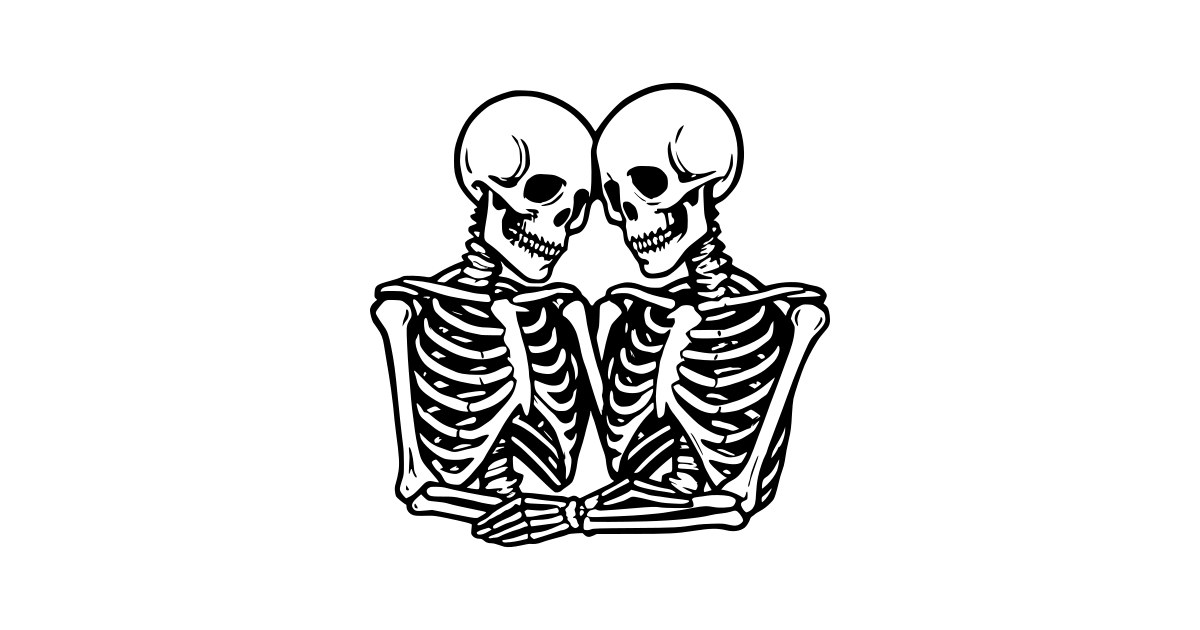 Embracing Skeleton Couple SVG - Free Cut File & PNG Download | InfySVG