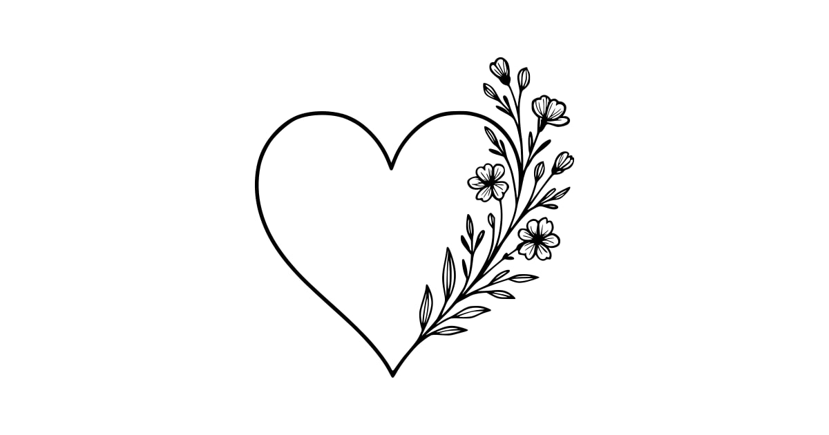 Wildflower Heart SVG - Free Cut File & PNG Download | InfySVG