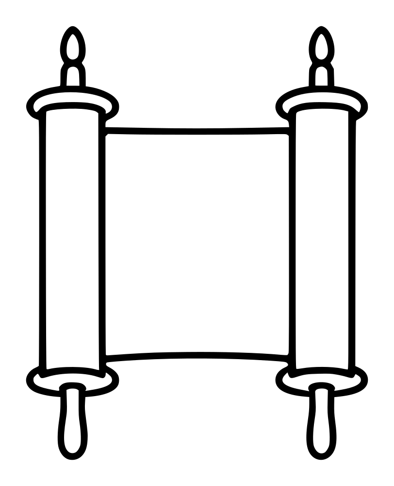 Torah Scroll Outline SVG - Free Cut File & PNG Download | InfySVG
